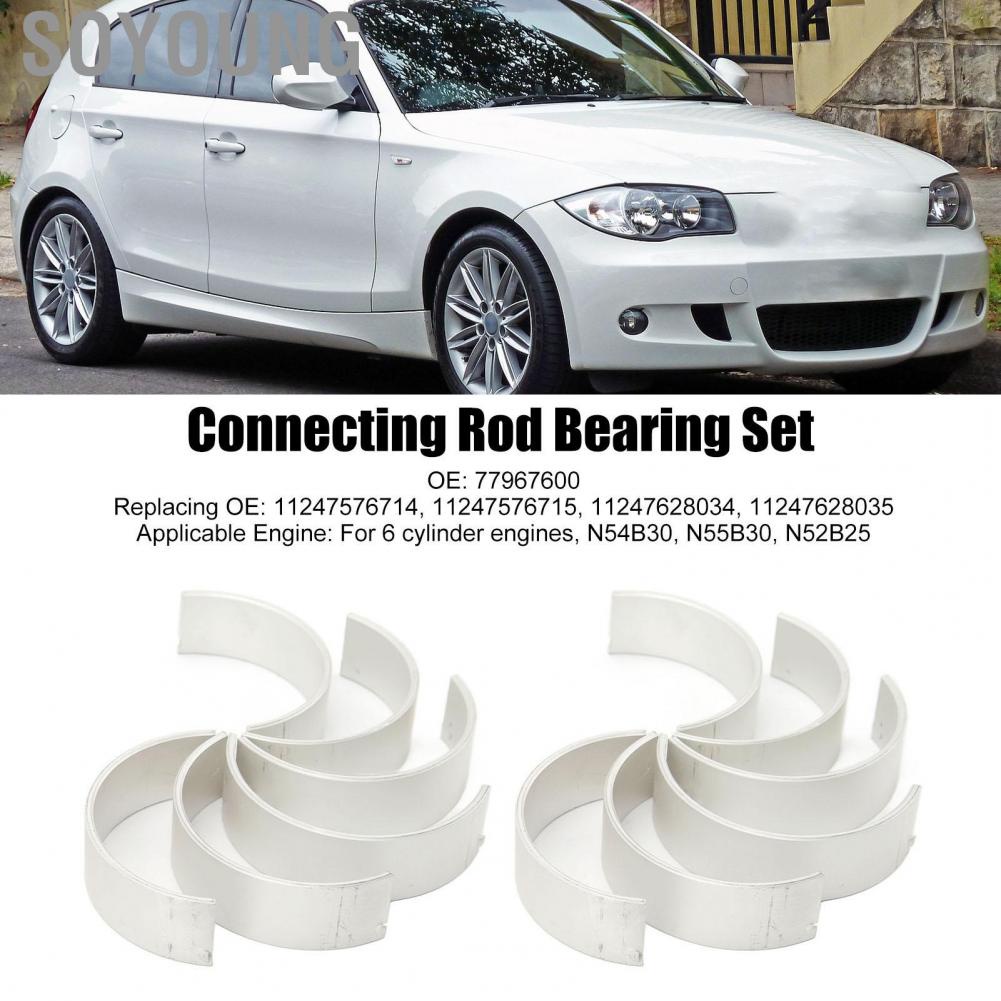 Soyoung 12Pcs Connecting Rod Bearing Set Aluminum Alloy 77967600 for N54B30 N55B30 N52B25 6 Cylinder Engines