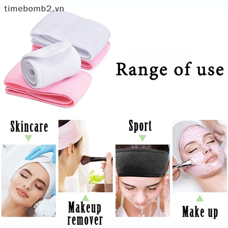 {Timebomb} Băng Đô Trang Điểm Tóc Bằng Sợi Siêu Mịn Co Giãn Có Thể Điều Chỉnh Để Tập Yoga /