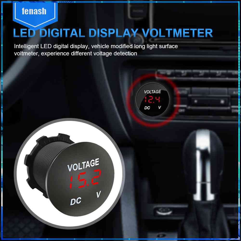 Vôn Kế Kỹ Thuật Số 9-30V Chuyên Dụng Cho Xe Hơi Xe Máy