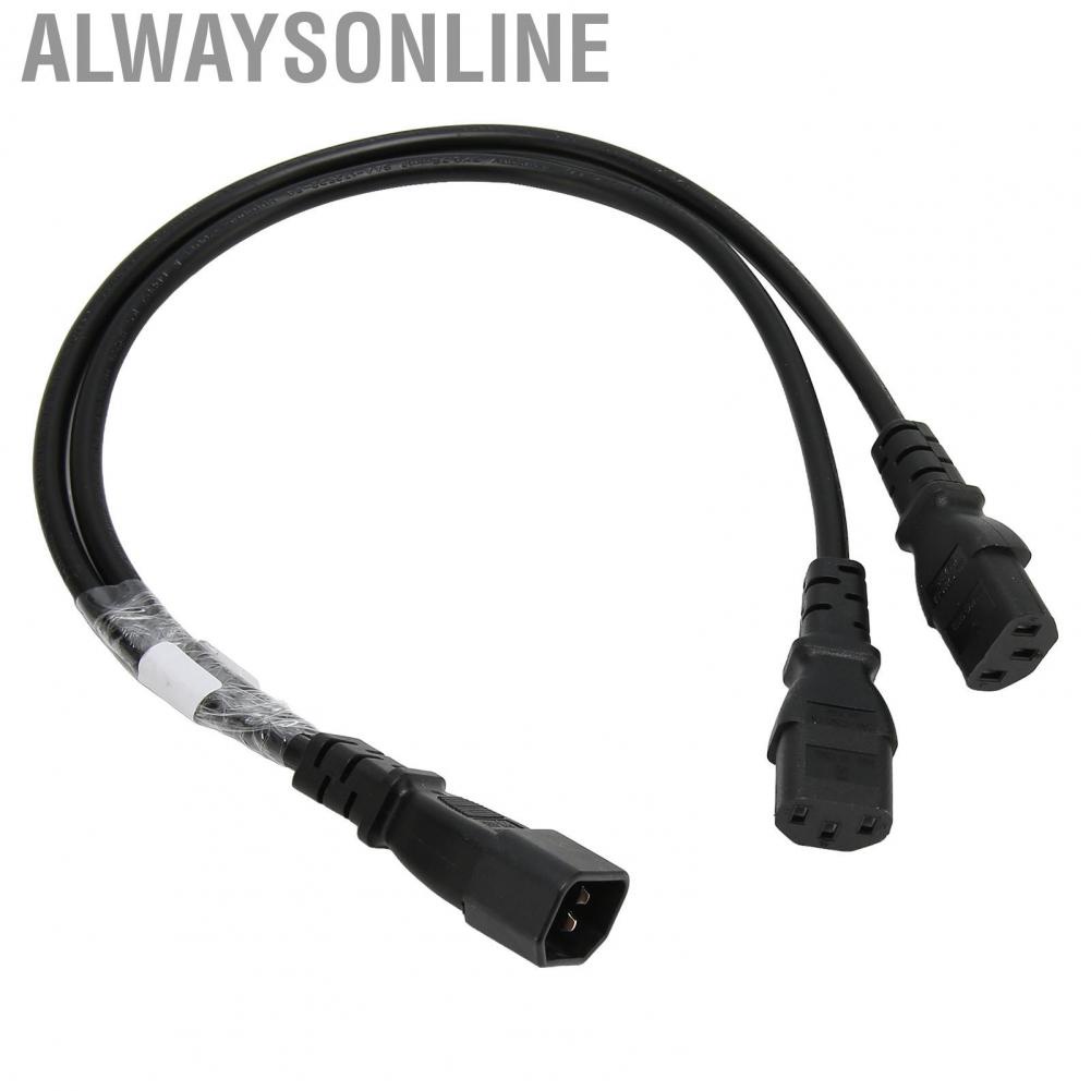 Alwaysonline Single C14 to Dual 5 15R C13 Cord Short Power UPS Server Y Splitter Adapter Cable for PC  Printer