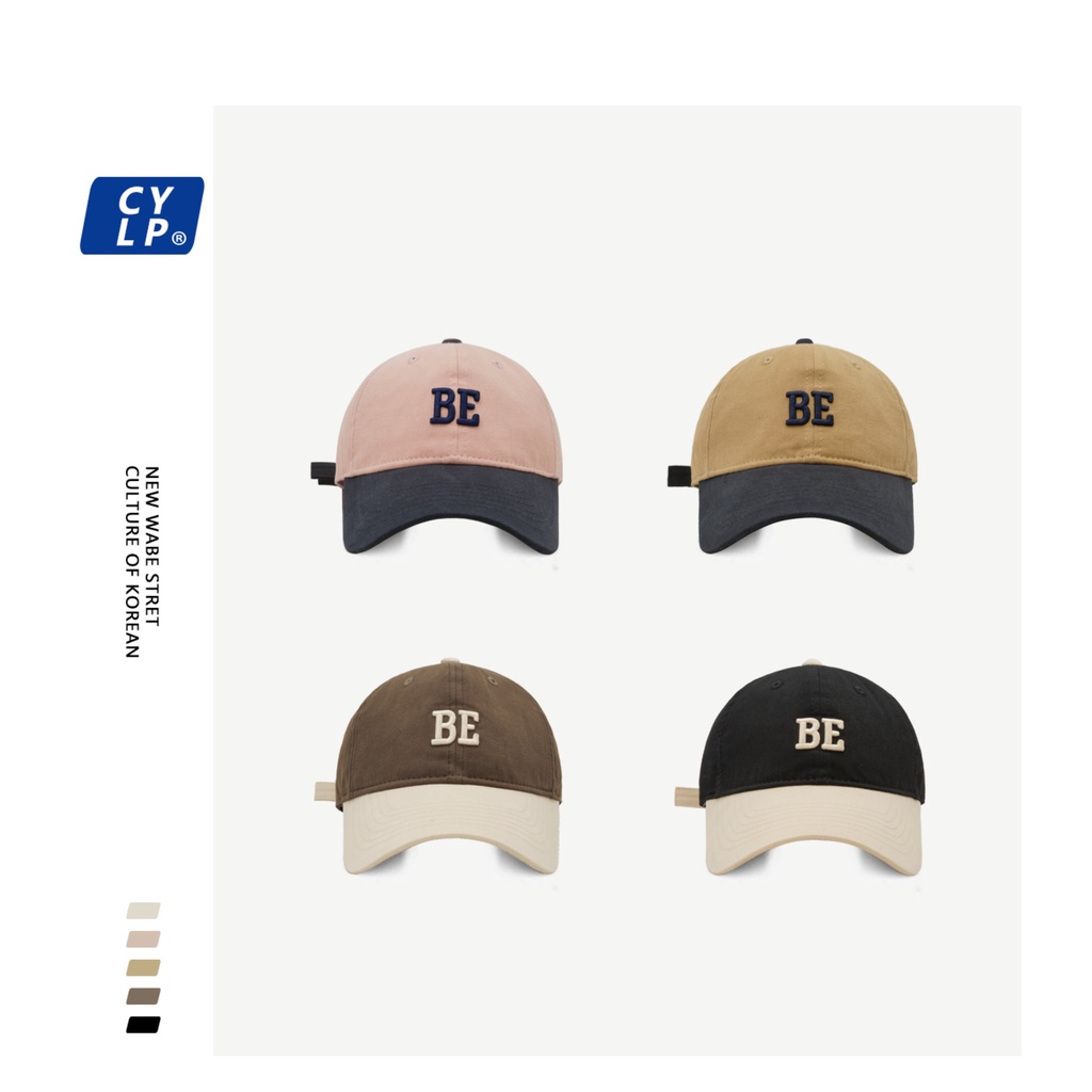 Nón Lưỡi Trai Mềm Thêu Chữ Phối Màu Cá Tính Thời Trang Đường Phố Cho Nam Nữ