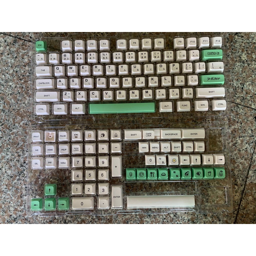 Avocado Fruit PBT Keycaps Set 138 Nút Bàn Phím Cơ Bằng Nhựa PBT Hình Trái Bơ / Sữa Phong Cách Nhật Bản