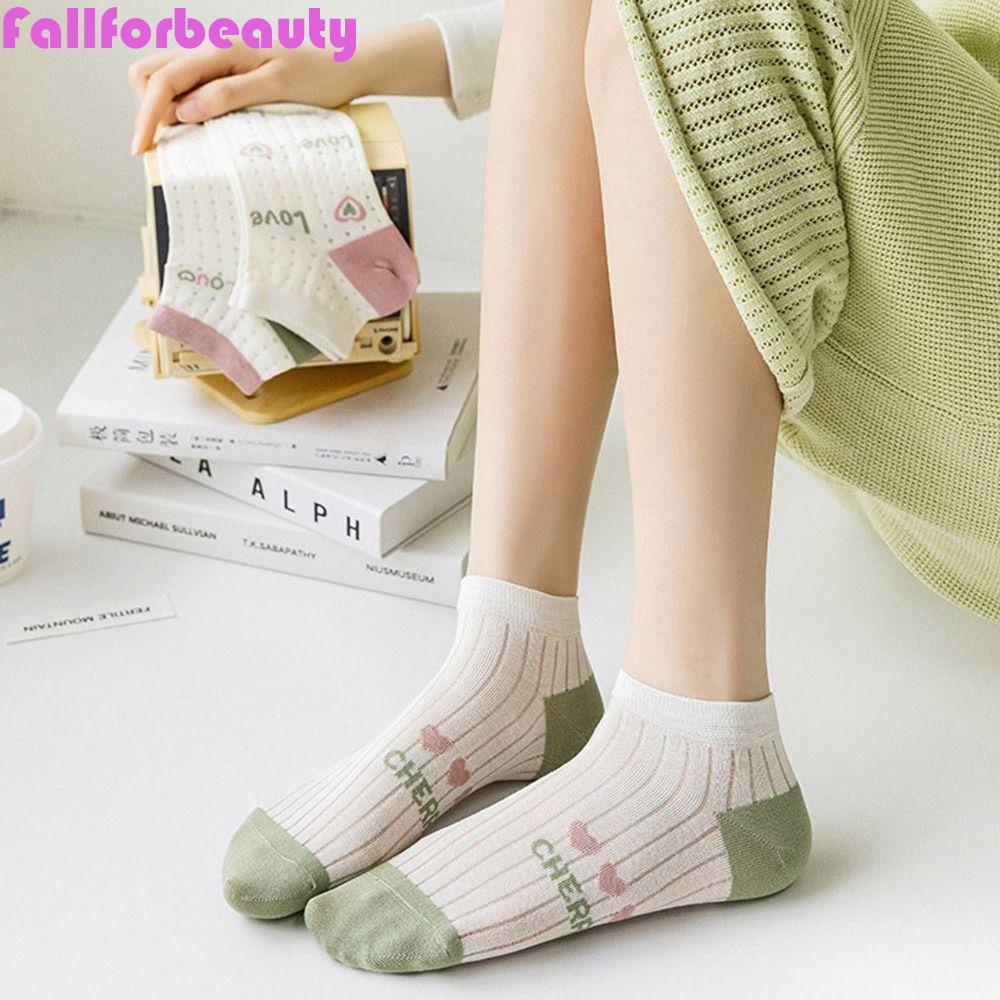 Fallforbeauty Đôi Vớ Lưới Rỗng Thoải Mái Thoáng Khí Hình Trái Tim Đáng Yêu Cho Nữ