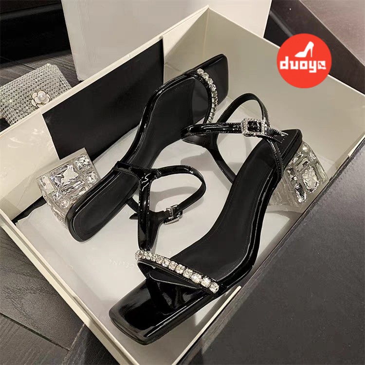 Duoya Tóc Thẳng ~ [Hàng Có Sẵn] Giày Sandal Cao Gót Đế Dày Phẳng Có Dây Buộc Dễ Phối Đồ Cho Nữ Miễn Phí Vận Chuyển