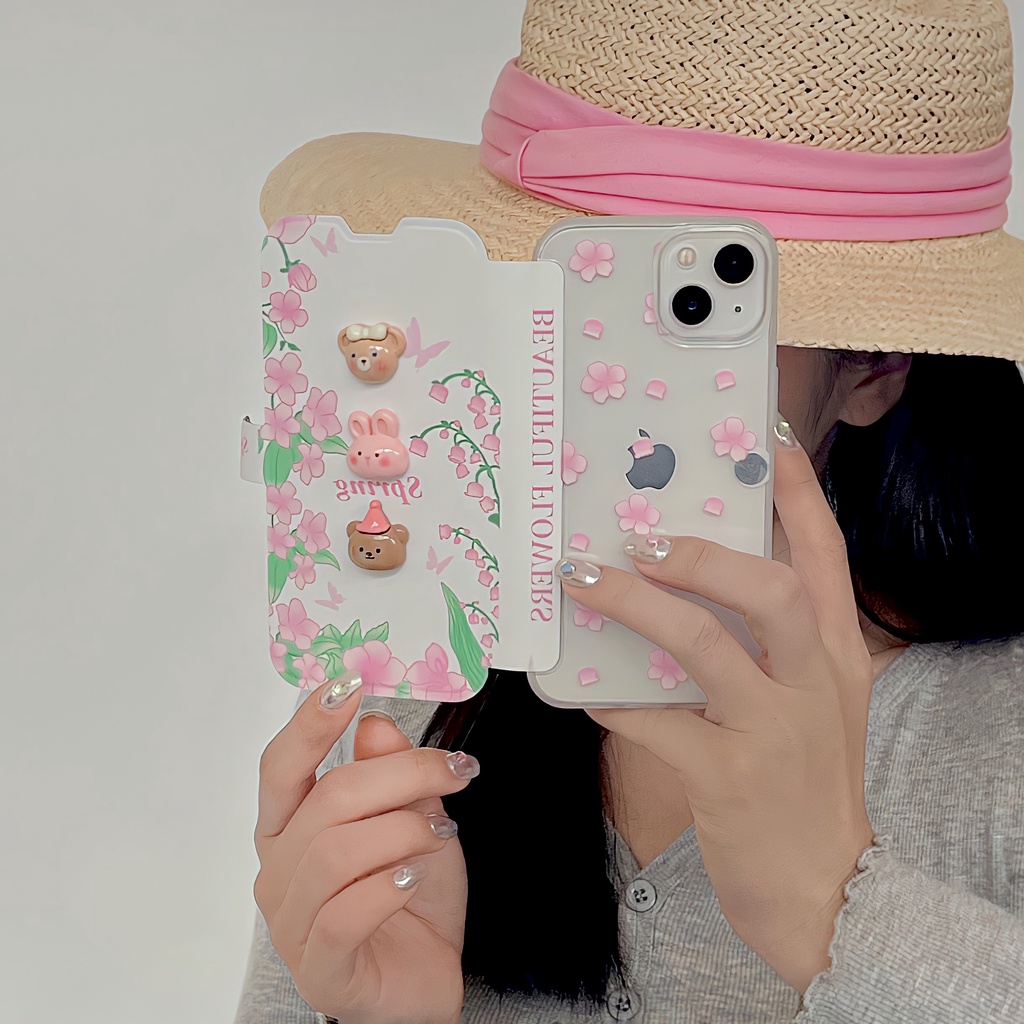 Ốp Điện Thoại tpu Dẻo Trong Suốt Họa Tiết Hoạt Hình Bông Hoa Dễ Thương Cho iPhone 14 13 12 11 PRO MAX