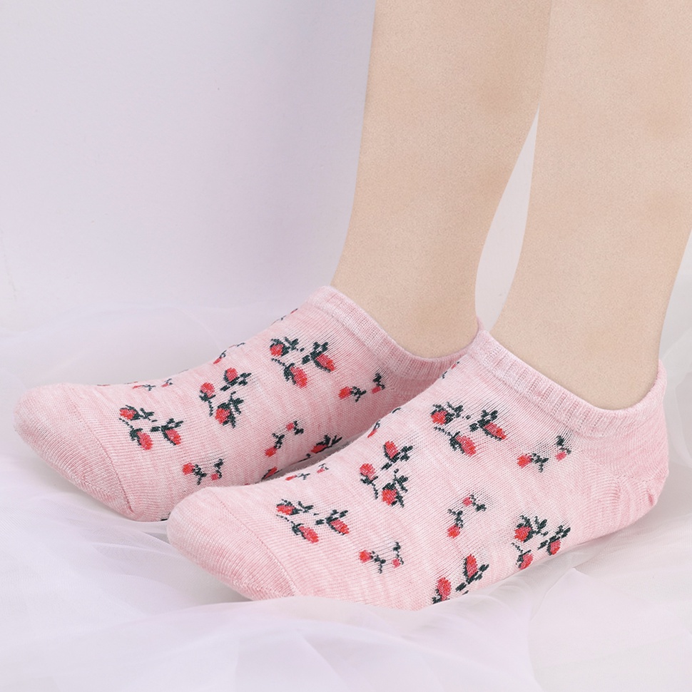 Vớ Thuyền Ngắn Vô Hình Chống Trượt In Hình Gấu Hoa Đào Dễ Thương