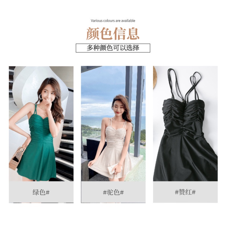 Đồ Bơi Một Mảnh Màu Trơn Ôm Dáng Phong Cách Hàn Quốc Cho Nữ