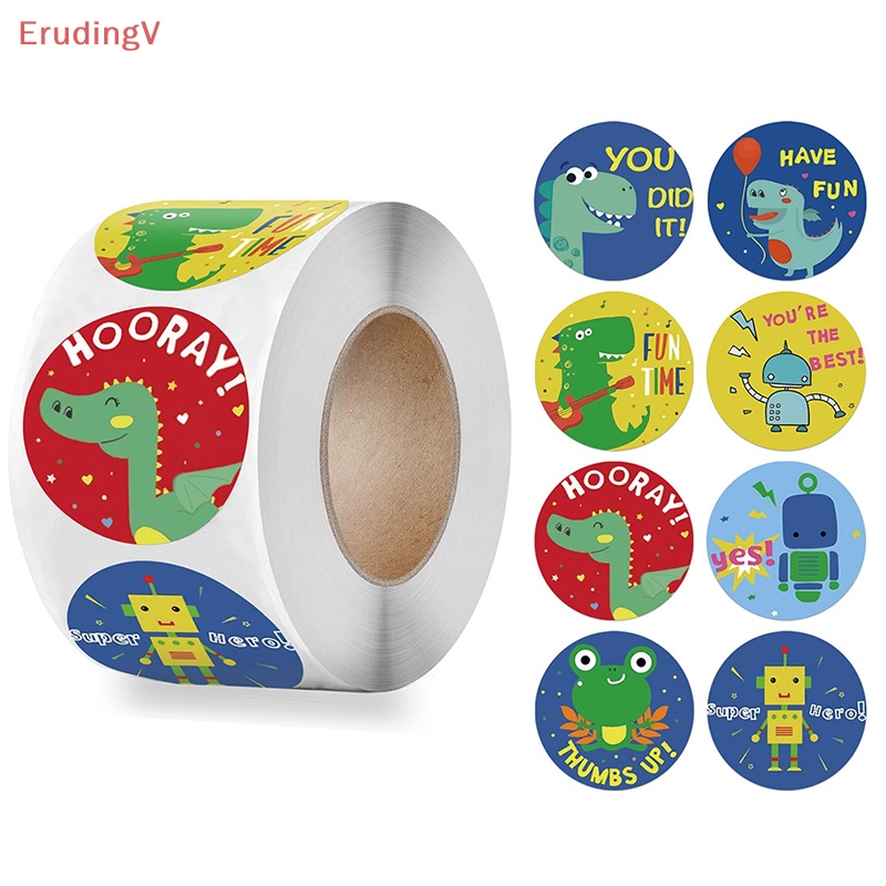 Cuộn Nhãn Dán Khen Thưởng Hình Động Vật Dễ Thương Kích Thước 1 inch