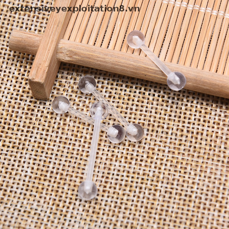 Set 10 Khuyên Lưỡi Bằng Acrylic Mềm Trong Suốt Gợi Cảm