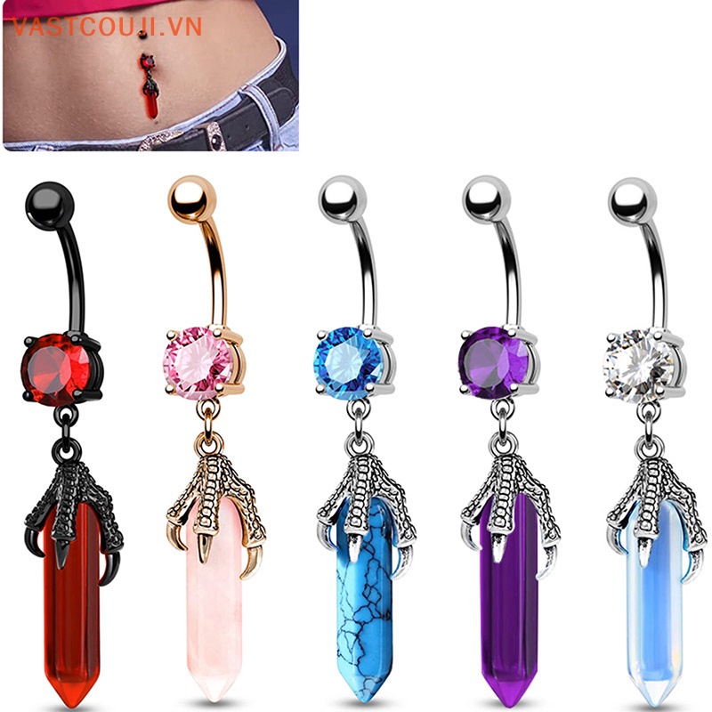 Khuyên Rốn Hình Móng Vuốt Ma Bằng Đá Tự Nhiên Thời Trang Cho Nữ