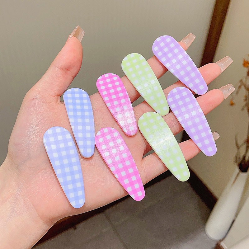 Kẹp Tóc Kẻ Sọc Caro Màu Sắc Ngọt Ngào Đa Năng Cho Bé Gái