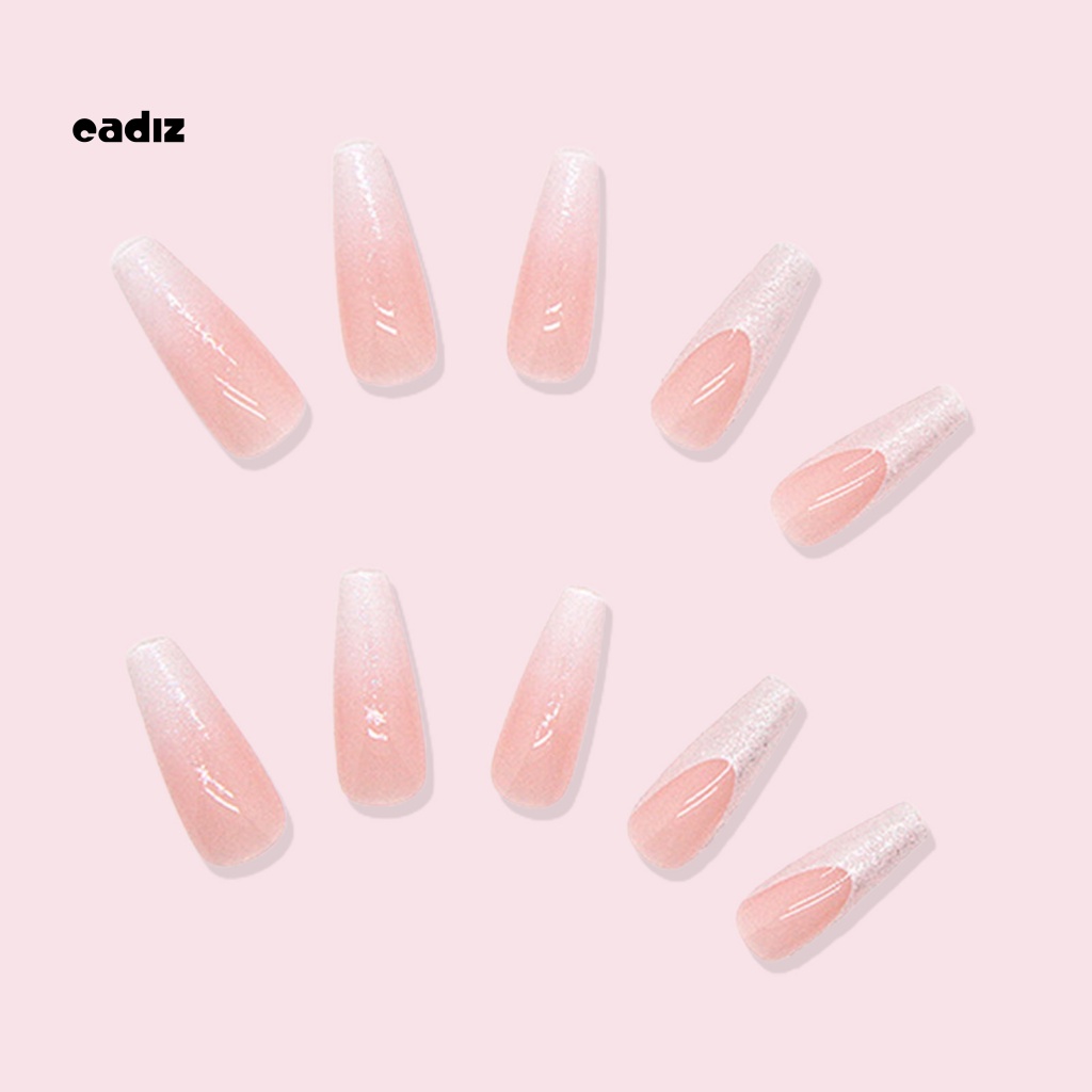 1 Bộ Móng Tay Giả Dài Đính Kim Cương Lấp Lánh Có Thể Tháo Rời