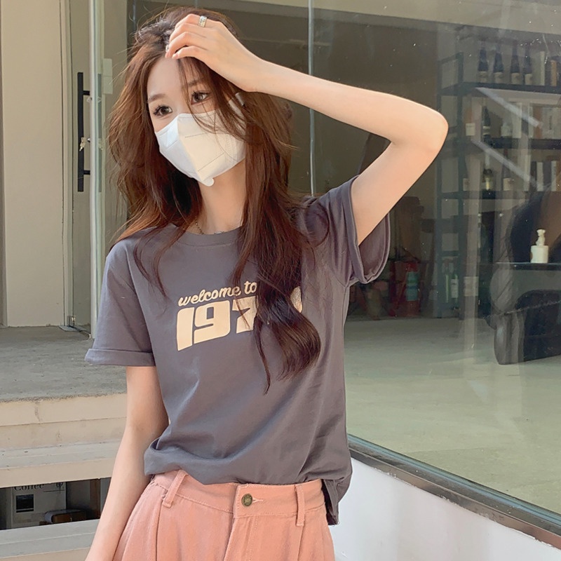 Áo Thun Tay Ngắn Cổ Tròn Dáng Rộng In Họa Tiết Thời Trang Mùa Hè