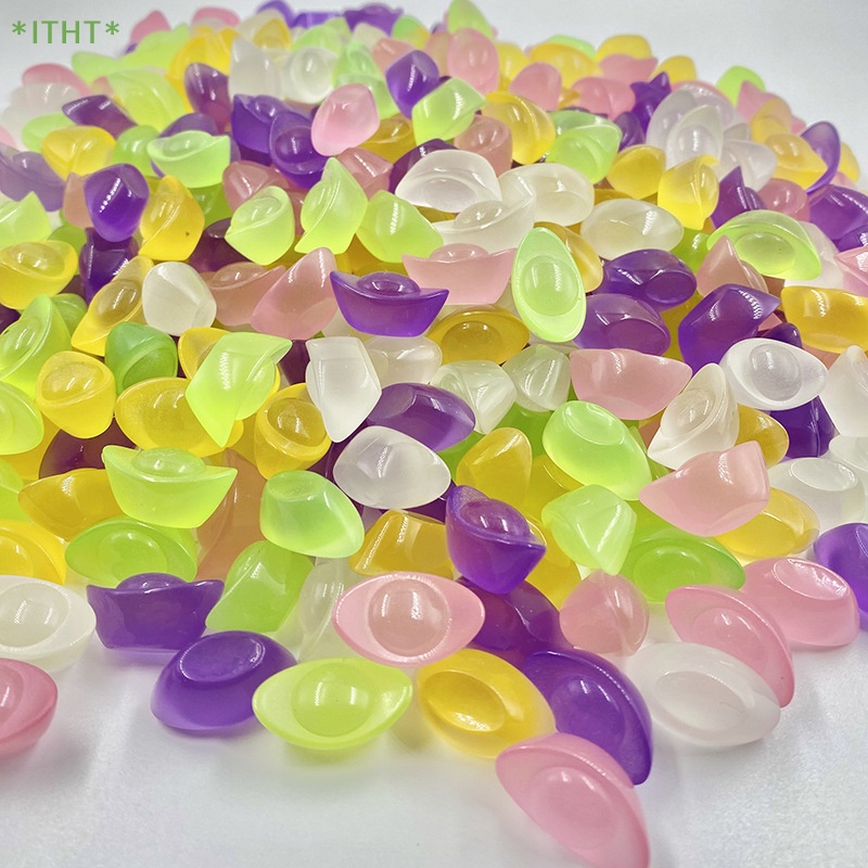 Bộ 5 Mô Hình Đôi Giày Mini Bằng Resin Màu Vàng Dạ Quang DIY Mới