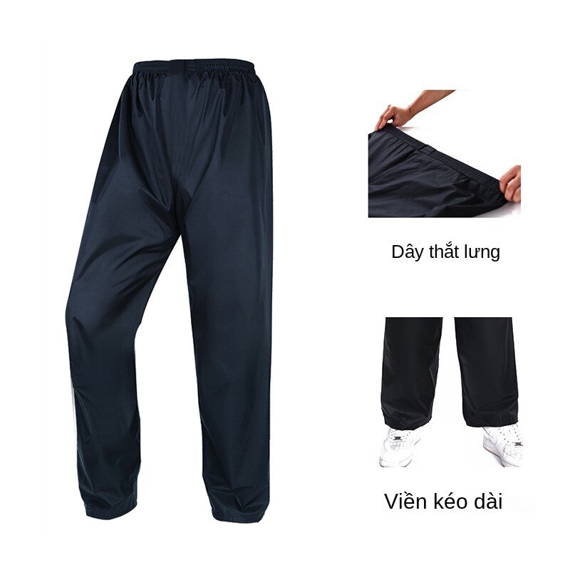 Bộ áo mưa chống thấm nước Oxford dành cho nam và nữ - Quần vải loại dày, có rãnh đổ đi và dải phản quang