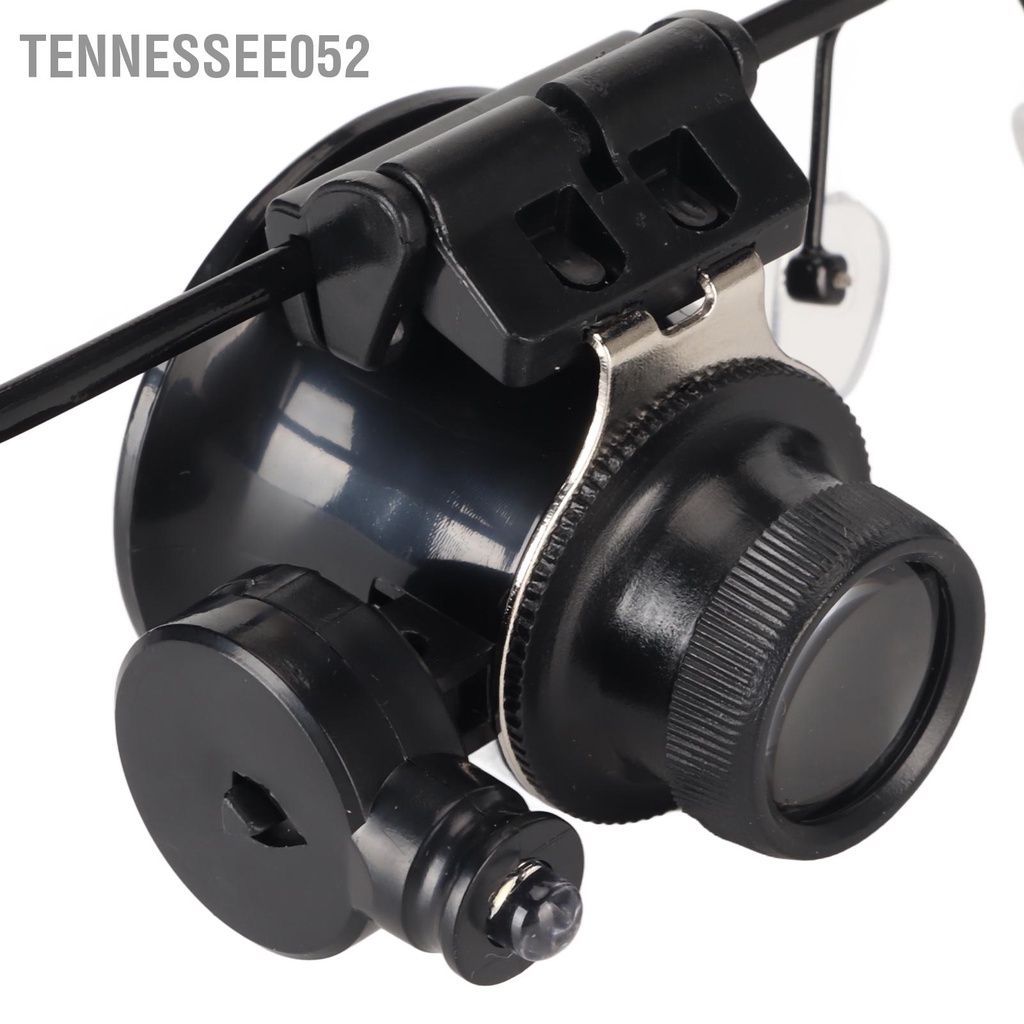 Tennessee052 Kính lúp sửa chữa đồng hồ 20X Đèn LED Công cụ thẩm định thợ kim hoàn hai mắt