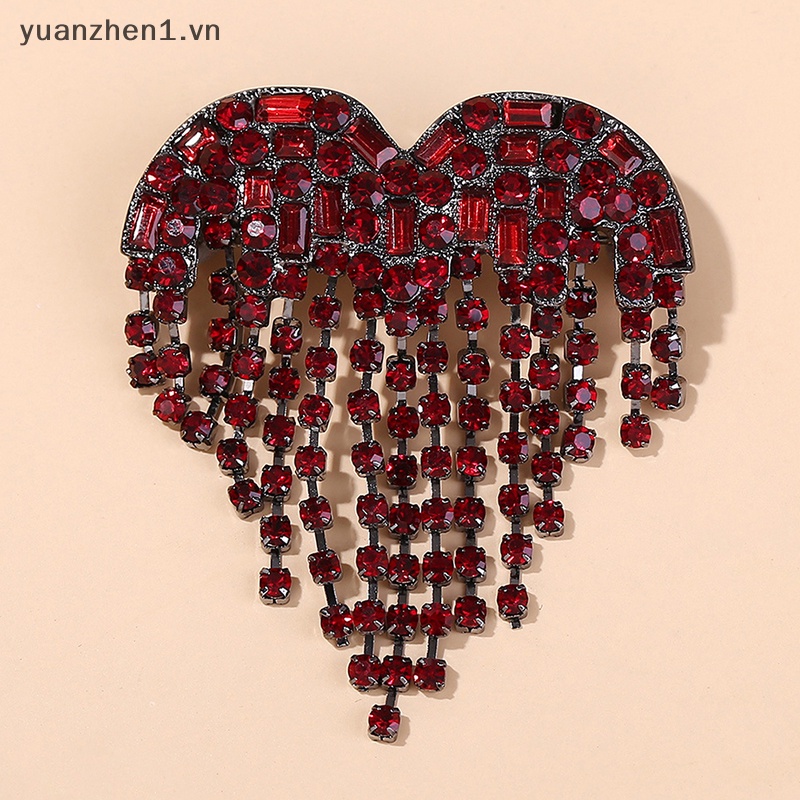 Ghim Cài Áo Kim Loại Hình Trái Tim Đính Đá Thời Trang Cho Nữ