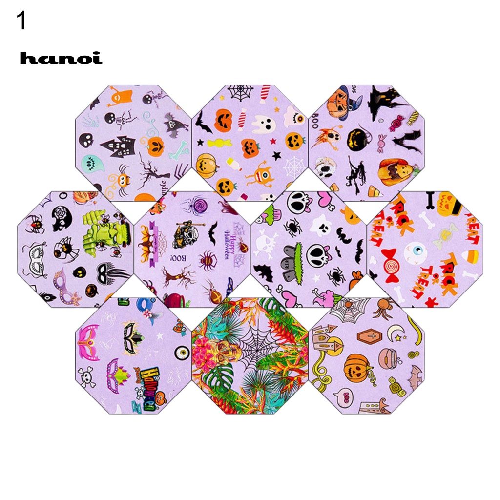 Set 10 Miếng Dán Trang Trí Móng Tay Họa Tiết Giáng Sinh