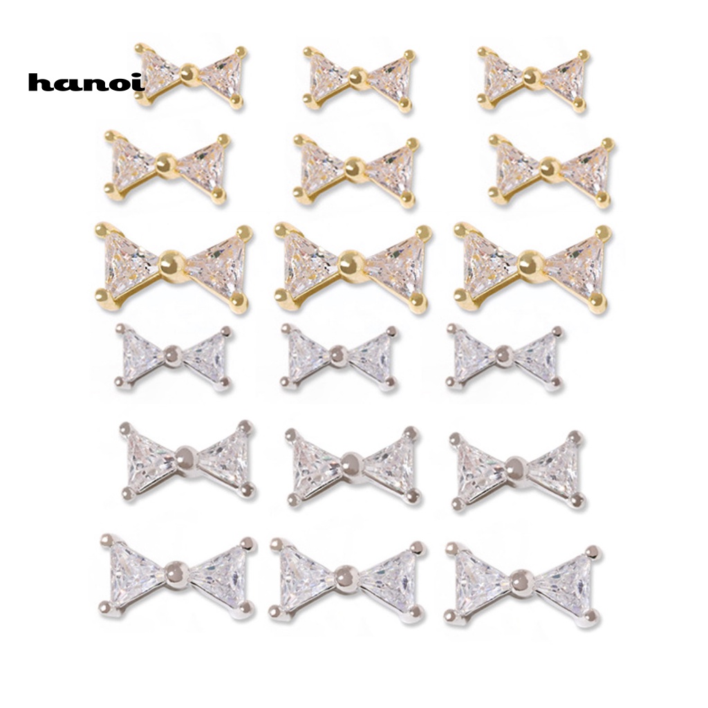 Set 3 Phụ Kiện Trang Trí Móng Tay Hình Nơ Đính Đá Xinh Xắn