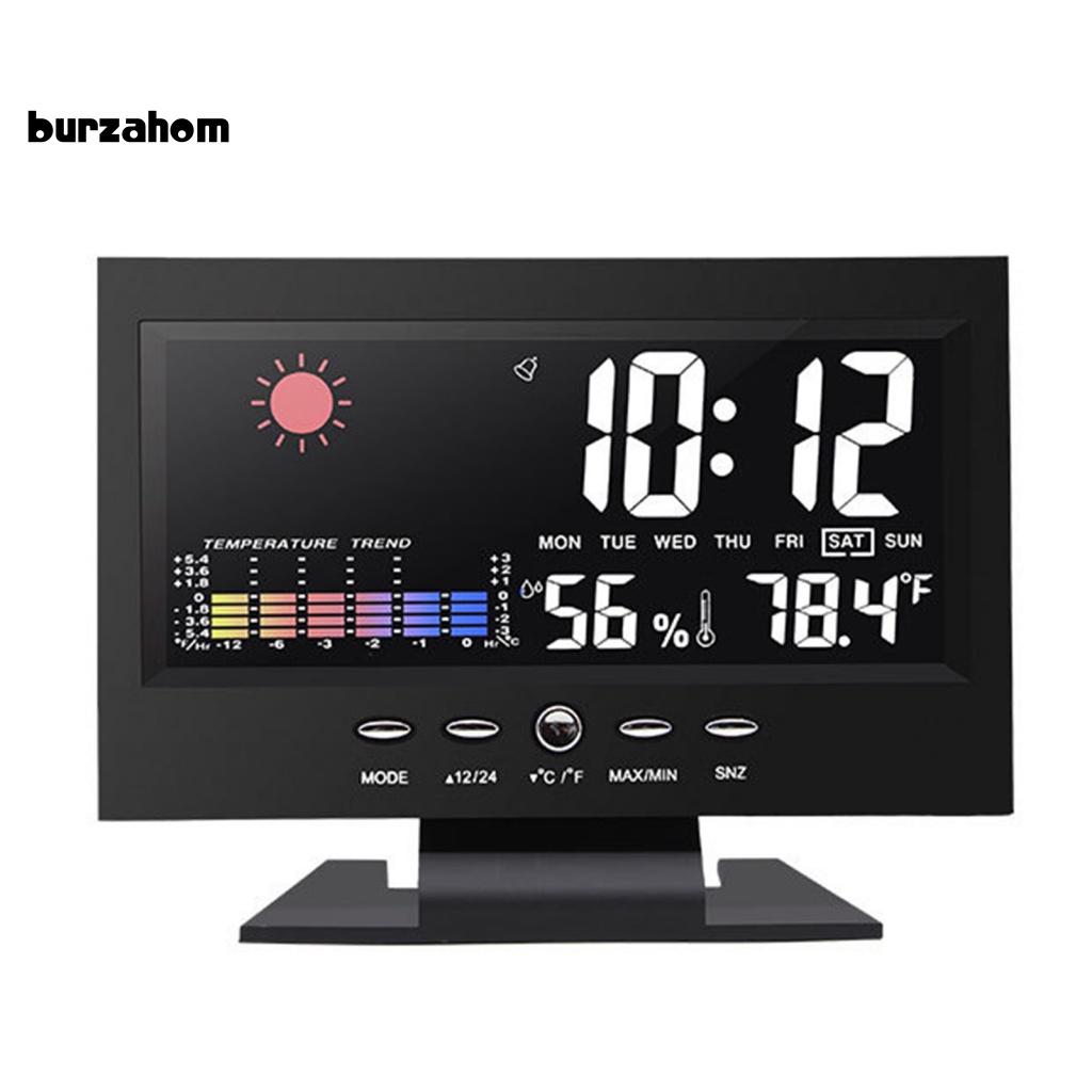 Đồng Hồ Kỹ Thuật Số Bur 8082T Màn Hình LED Hiển Thị Nhiệt Độ Và Độ Ẩm Không Khí Trong Nhà