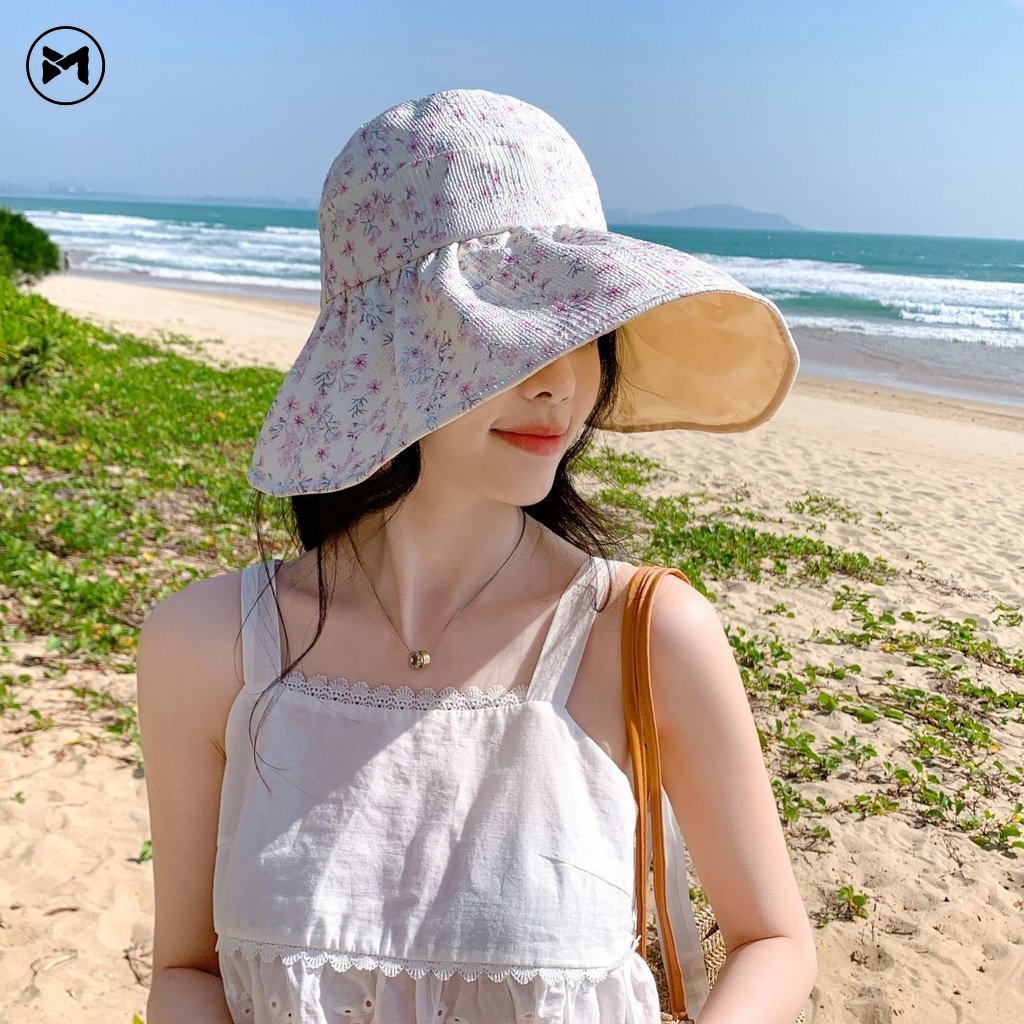Mũ Cói Rộng Vành Che Nắng Chống Tia UV Màu Đen Thời Trang Mới 2023