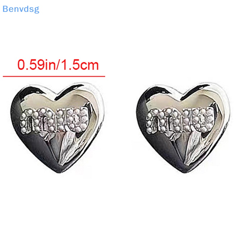 Khuyên Tai Kim Loại Tráng Men Hình Trái Tim Khắc Chữ Benvdsg &gt; Cho Nữ