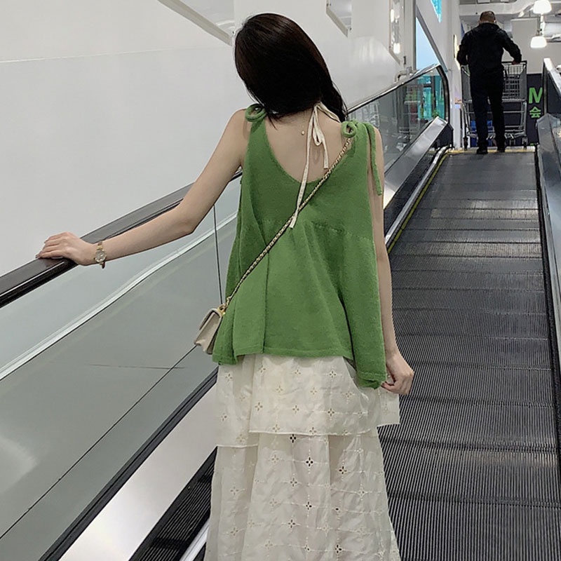 Áo tank top SINRANSINYA ôm dáng mẫu 2023 họa tiết hoa nhỏ ngọt ngào thời trang mùa hè cho nữ