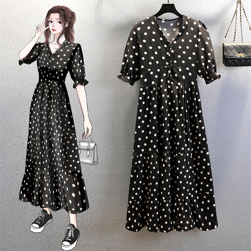 NRVP Đầm Dài Tay Ngắn In Hoa Độc Đáo Thời Trang Mùa Hè Hàn Quốc 2023 Dành Cho Bạn Nữ