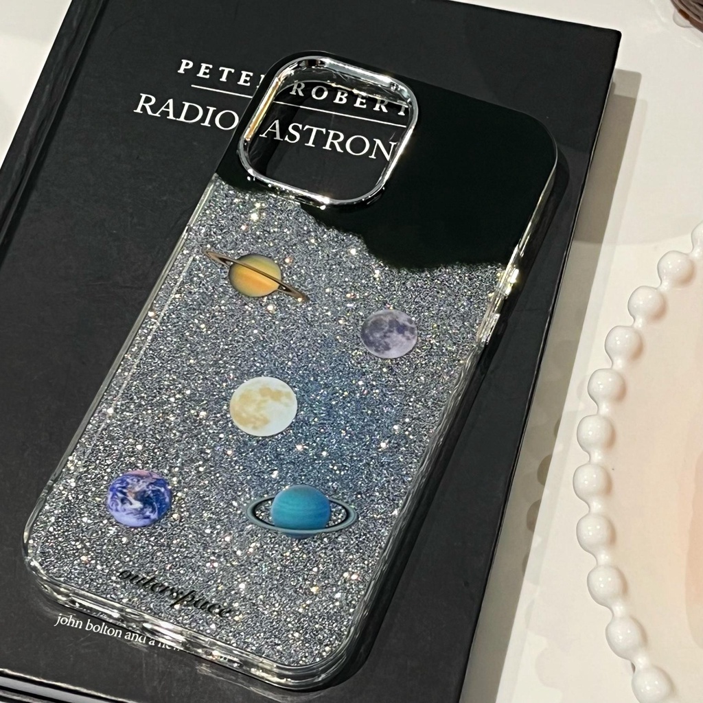 Ốp Điện Thoại TPU Silicon Mềm Chống Sốc Hai Mặt Họa Tiết Hành Tinh Cho iPhone 14 13 12 11 PRO MAX