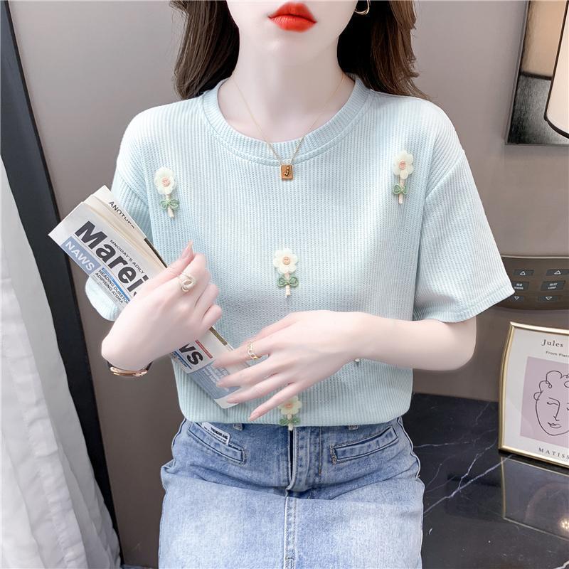 Áo Thun Tay Ngắn Cổ Tròn In Hoa Thời Trang Mùa Hè Mới Hg10 2023 Cho Nữ