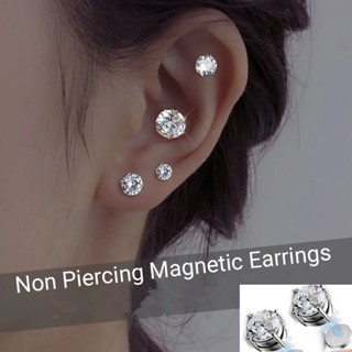 Khuyên Tai Nam Châm Đính Đá Zircon Không Cần Khoan Lỗ Thời Trang Cho Nam Và Nữ