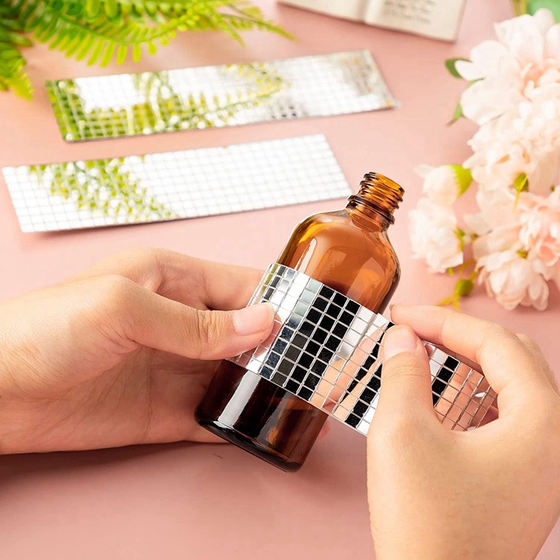 Set 24000 Miếng Dán Tráng Gương Hình Vuông Họa Tiết Mosaic Tự Dính Trang Trí Thủ Công