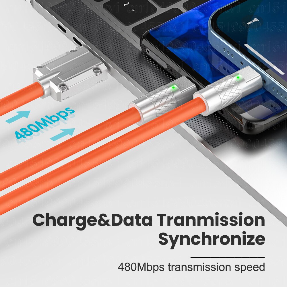 Dây Cáp Sạc Nhanh USB Loại C 2 Trong 1 120W 6A Chuyên Dụng Cho iPhone Samsung