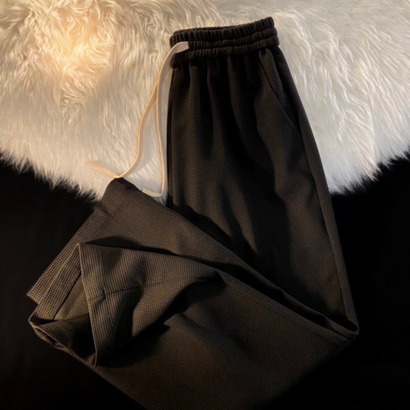 Quần Dài Dáng Suông Rộng Bằng Lụa Lạnh Thời Trang Xuân Thu Cho Nam Và Nữ