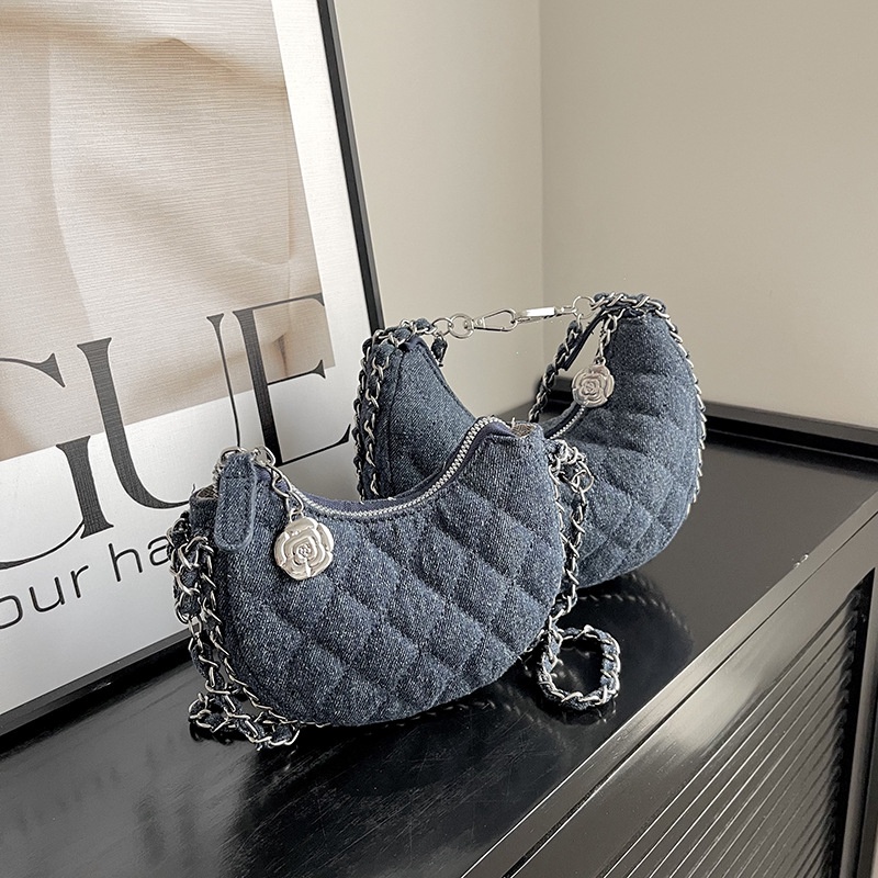 Túi Đeo Chéo Denim Quai Xích Thời Trang Mùa Hè 2023 Phong Cách Mới Cho Nữ