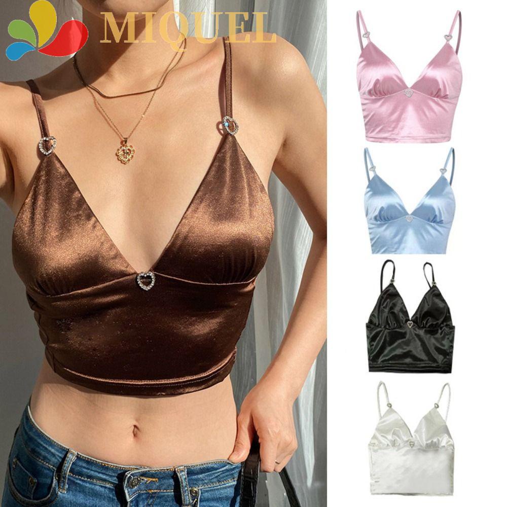 Áo Bra Dạng Ống Bằng Satin Màu Sắc Trơn Phong Cách Thể Thao Thời Trang Cho Nữ