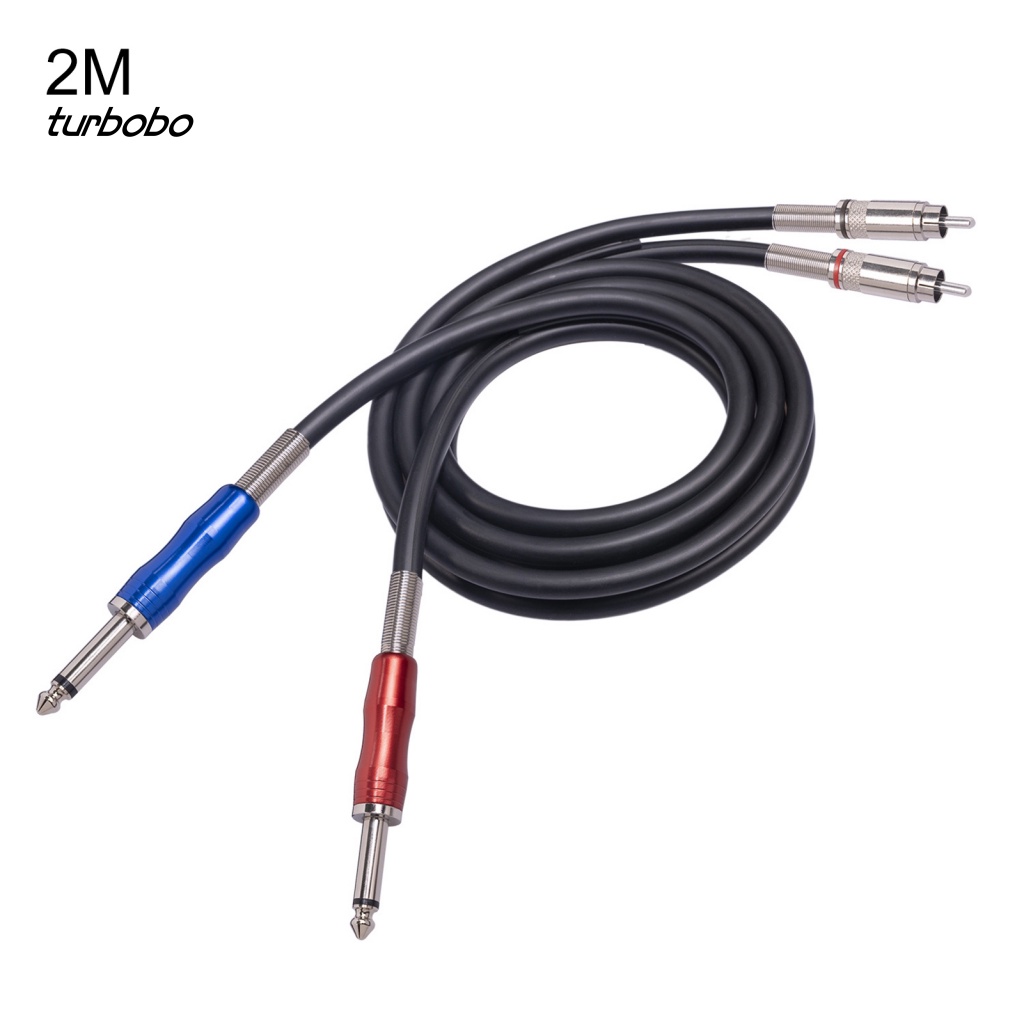 Cáp RCA 6.35mm Đầu Đực Sang 2 RCA Đầu Đực Độ Co Giãn Cao