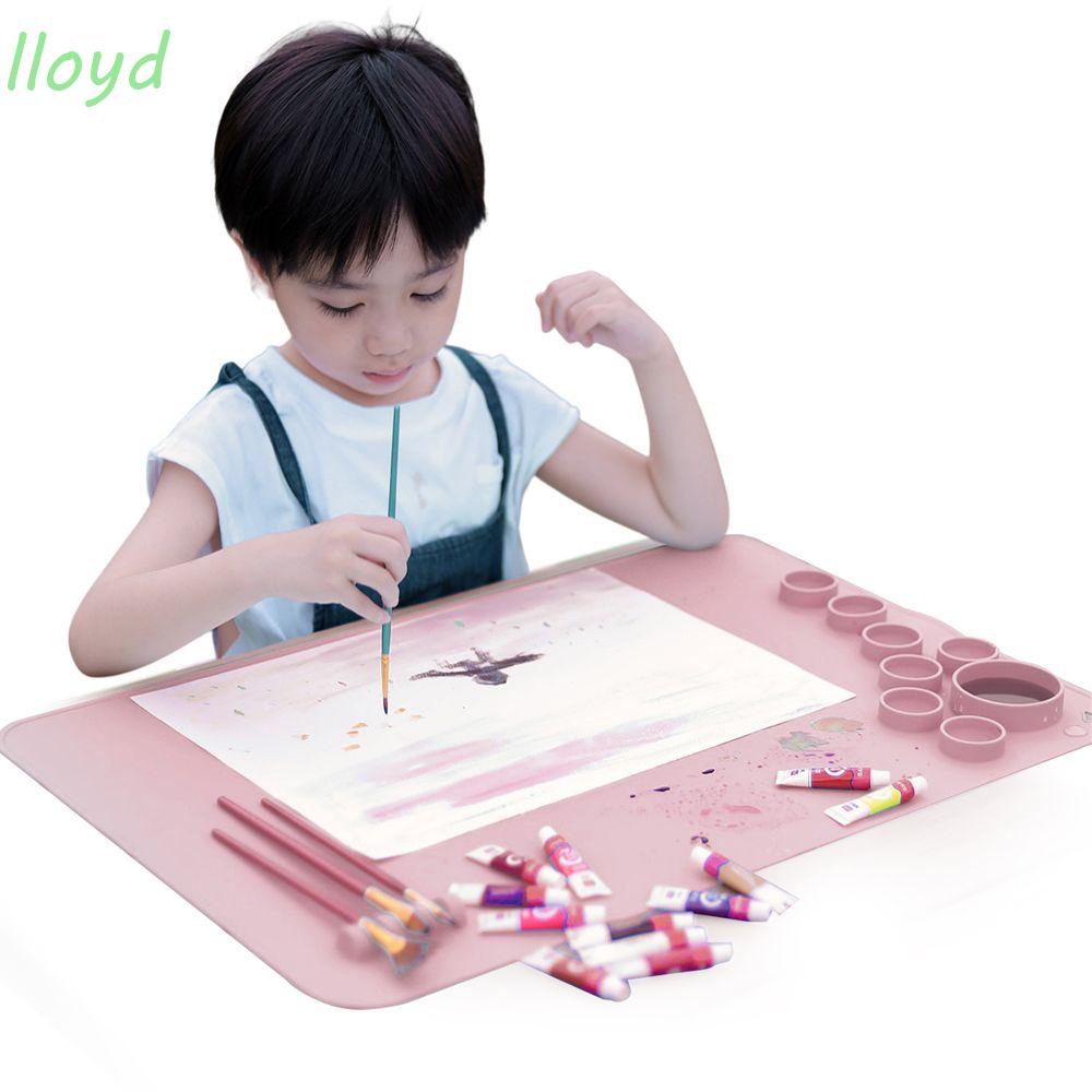 Thảm Vẽ Tranh Sơn Dầu Bằng Silicone Không Dính Chống Nước Có Thể Giặt Sạch Cho Trẻ Em DIY