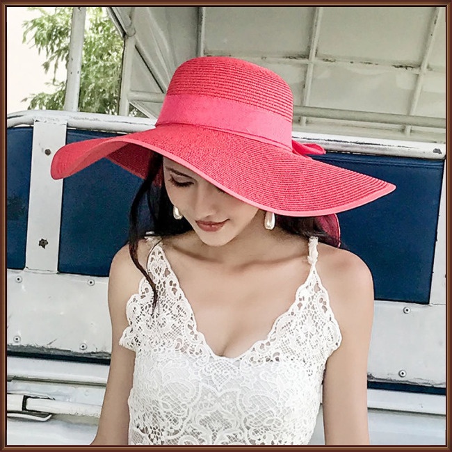 Mũ Cói Rộng Vành Chống Nắng Phong Cách Hàn Quốc Thời Trang Đi Biển Mùa Hè Cho Nữ