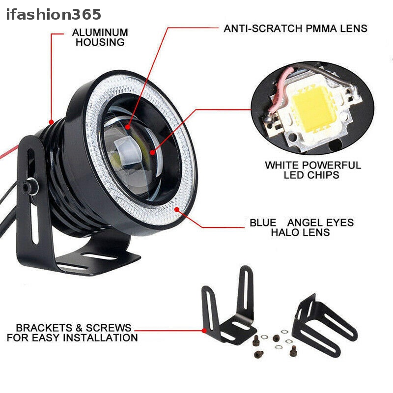 Đèn LED COB DRL ifashion365 2.5 '' 15W Ánh Sáng Trắng Chất Lượng Cao Cho Xe Hơi