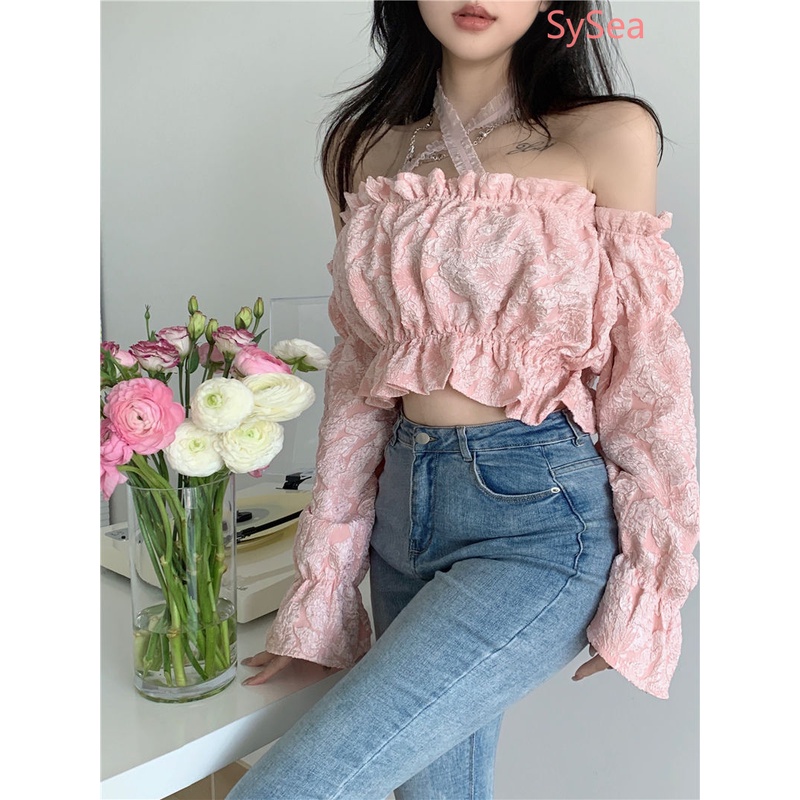 Áo Kiểu Tay Phồng Trễ Vai Thời Trang Quyến Rũ Cho Nữ