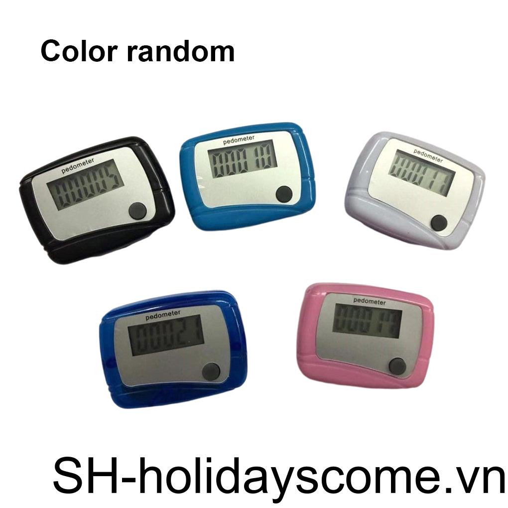 Máy Đếm Bước Màn Hình LCD Kỹ Thuật Số Màu Sắc Ngẫu Nhiên Tiện Dụng Mang Theo Du Lịch / Leo Núi