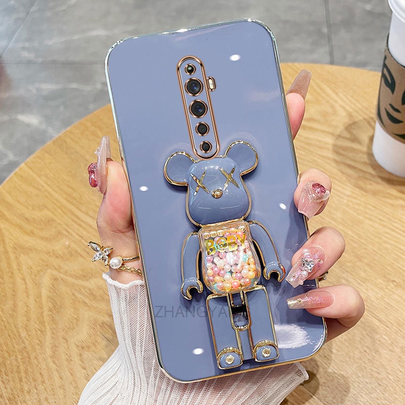 ốp lưng oppo reno2 f reno 2f reno 2 reno Ốp Điện Thoại TPU Silicon Mềm Mạ Điện Xoay 3D Có Giá Đỡ Hình Gấu Kẹo Cho oppo reno2 f reno 2f reno 2 reno