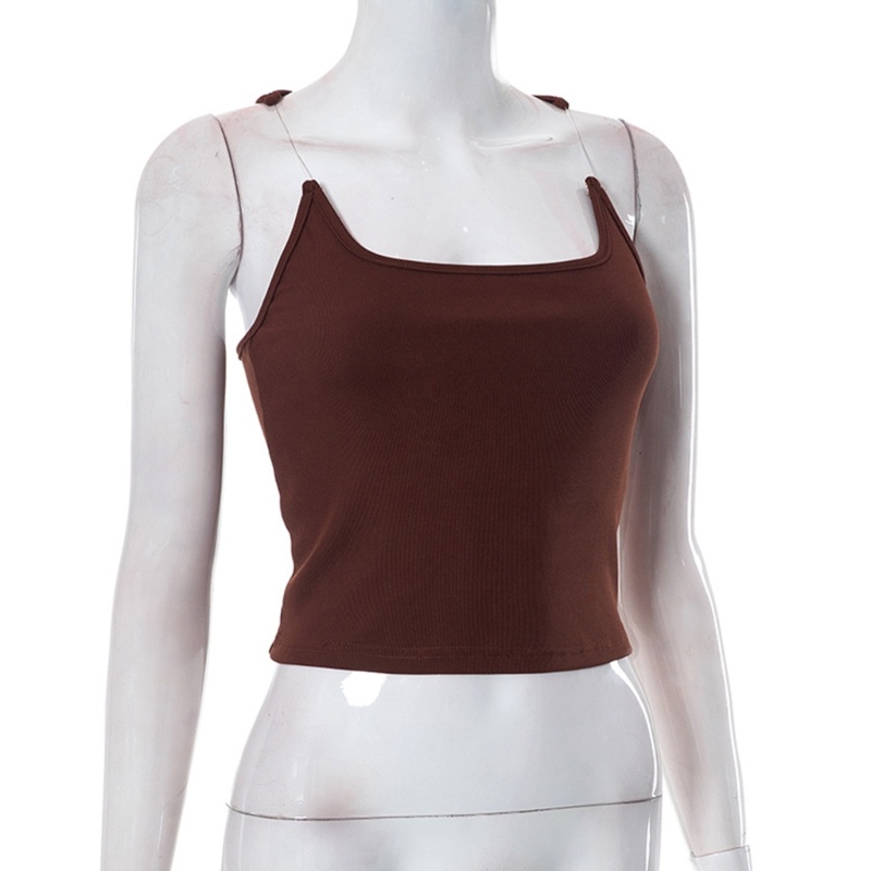 Áo Croptop Hai Dây Màu Trơn Gợi Cảm Cho Nữ