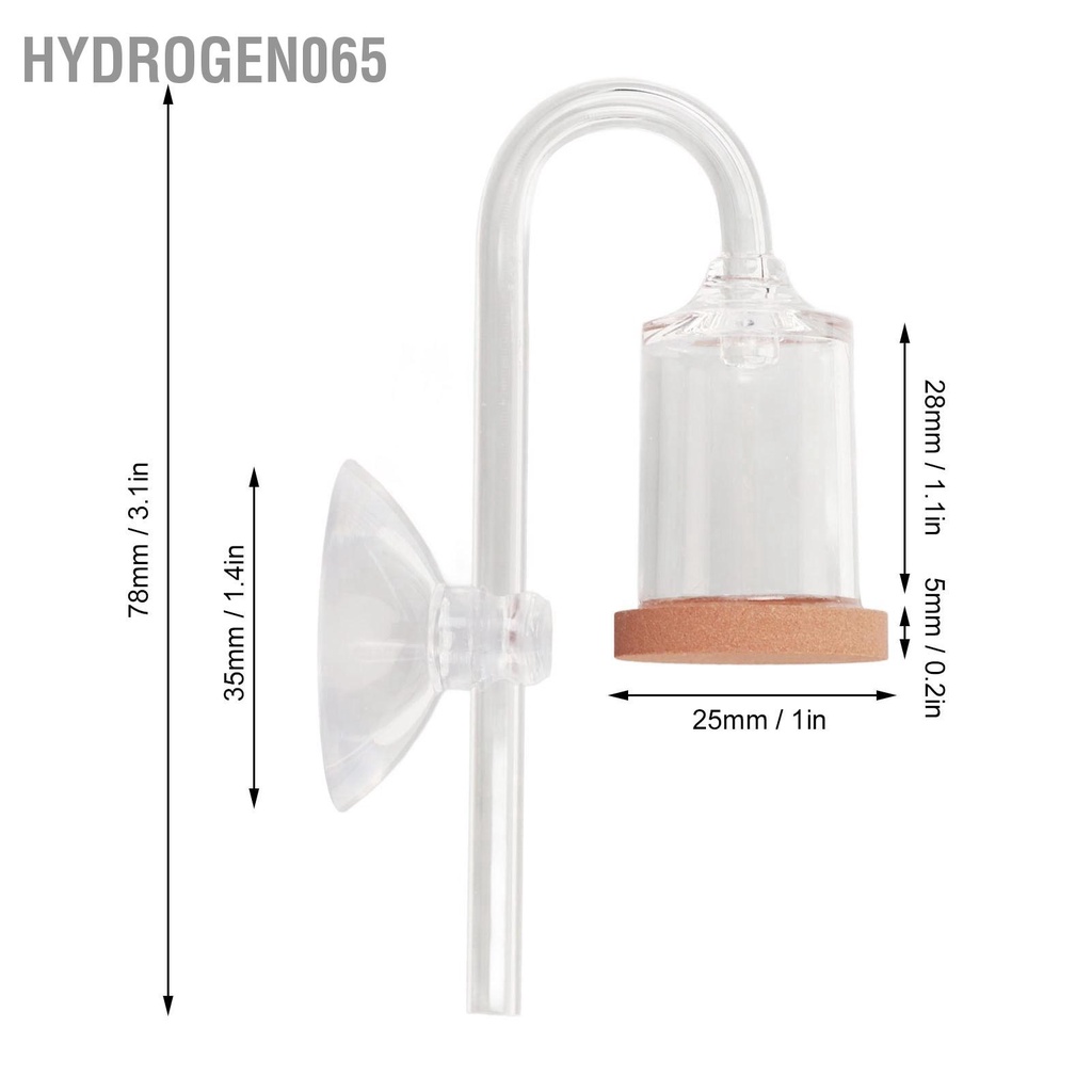 Hydrogen065 Hồ Cá CO2 Khuếch Tán Độc Lập Chức Năng Đếm Bong Bóng Acrylic Trong Suốt Atomizer Cho Bể Vật Có Hoa
