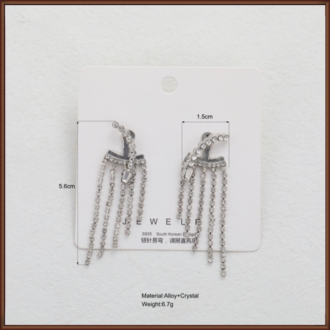 Khuyên Tai Tua Rua Đính Đá Thời Trang Sang Trọng Cho Nữ