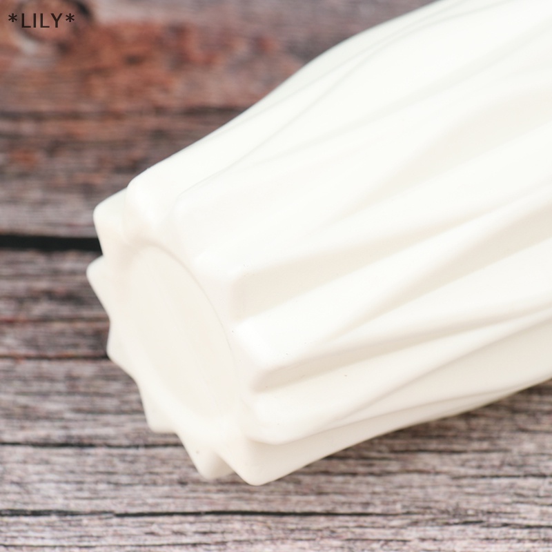 Lily Flower Vase trang trí nhà nhựa bình trắng giả gốm Chậu hoa uuu