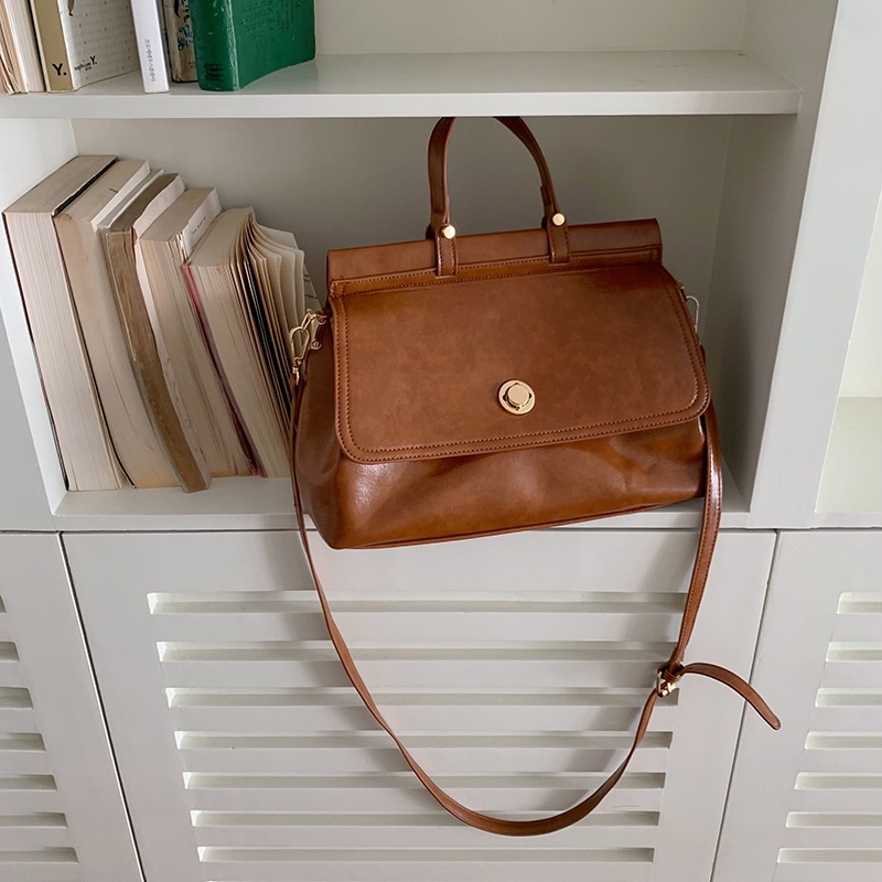 Ielgy Túi Đeo Chéo Cỡ Lớn Phong Cách retro Dễ Phối Đồ Thời Trang Cho Nữ