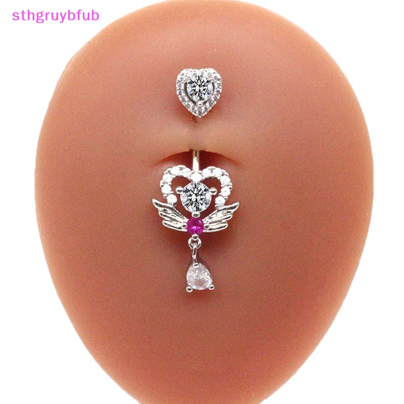 Khuyên Rốn Hình Đôi Cánh Bằng Thép Không Gỉ Đính Đá Quyến Rũ