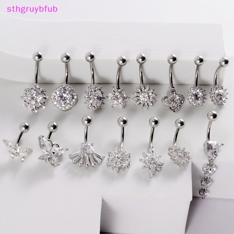 Khuyên RốN HìNh BướM ĐíNh Đá BằNg ThéP Không Gỉ